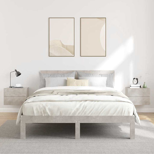 vidaXL Κομοδίνα 2 τεμ. Γκρι Σκυροδέματος 40x30x30 εκ. από Επεξ. Ξύλο