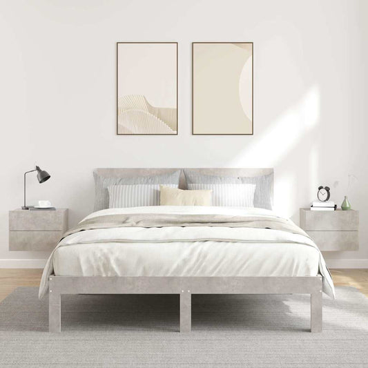 vidaXL Κομοδίνα 2 τεμ. Γκρι Σκυροδέματος 40x30x30 εκ. από Επεξ. Ξύλο