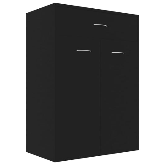 vidaXL Παπουτσοθήκη Μαύρη 60 x 35 x 84 εκ. από Επεξ. Ξύλο