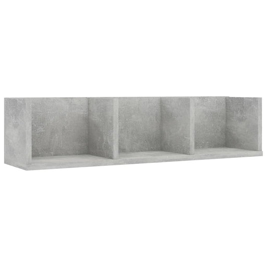 vidaXL Ράφι Τοίχου για CD Γκρι Σκυροδέματος 75x18x18εκ. από Επεξ. Ξύλο