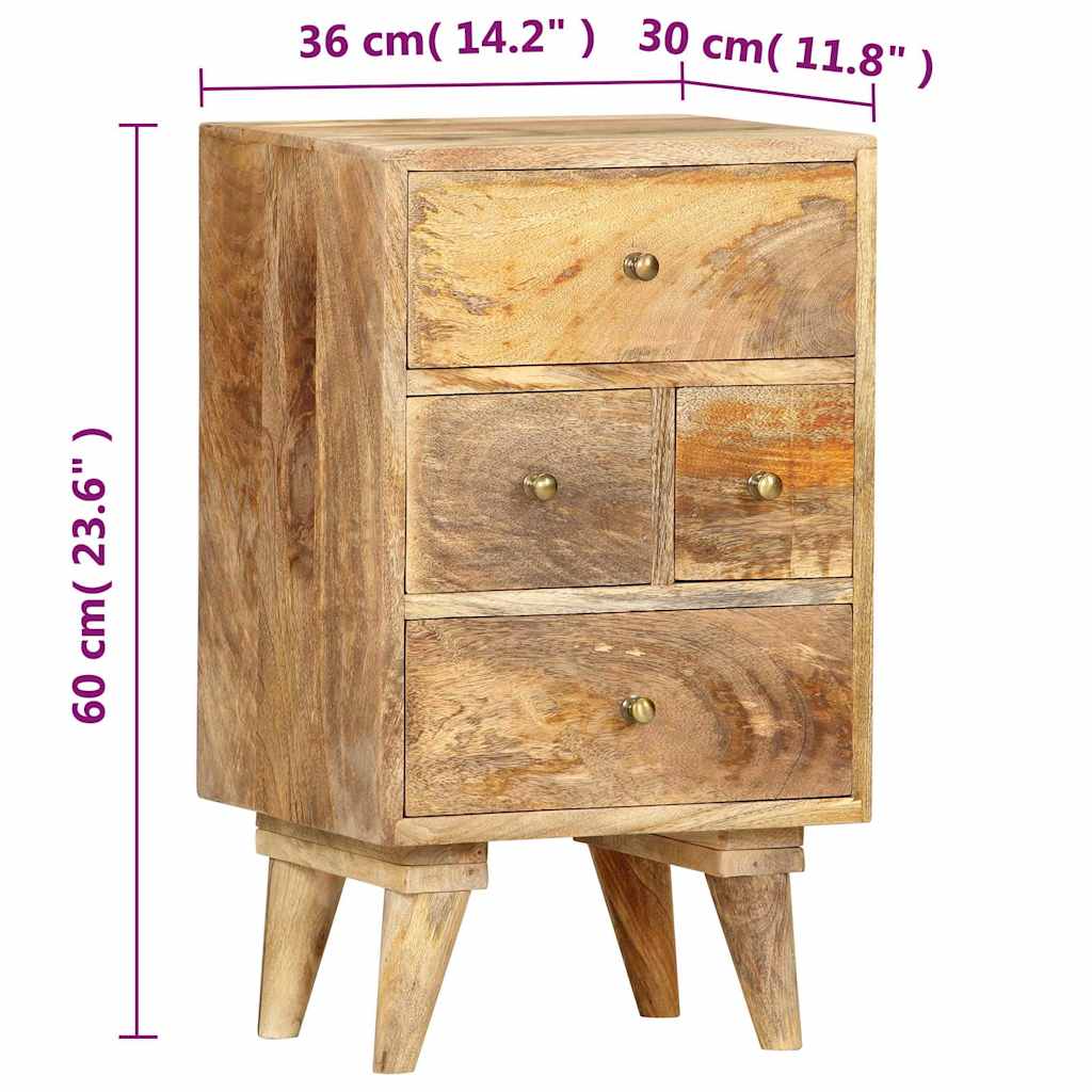 vidaXL Κομοδίνο 36 x 30 x 60 εκ. από Μασίφ Ξύλο Μάνγκο