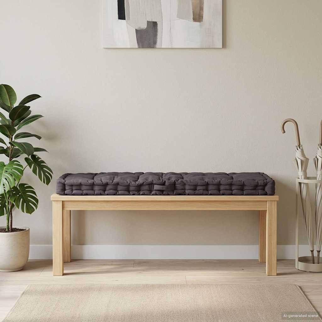 vidaXL Μαξιλάρα Δαπέδου / Παλέτας Ανθρακί 120 x 40 x 7 εκ. Βαμβακερή