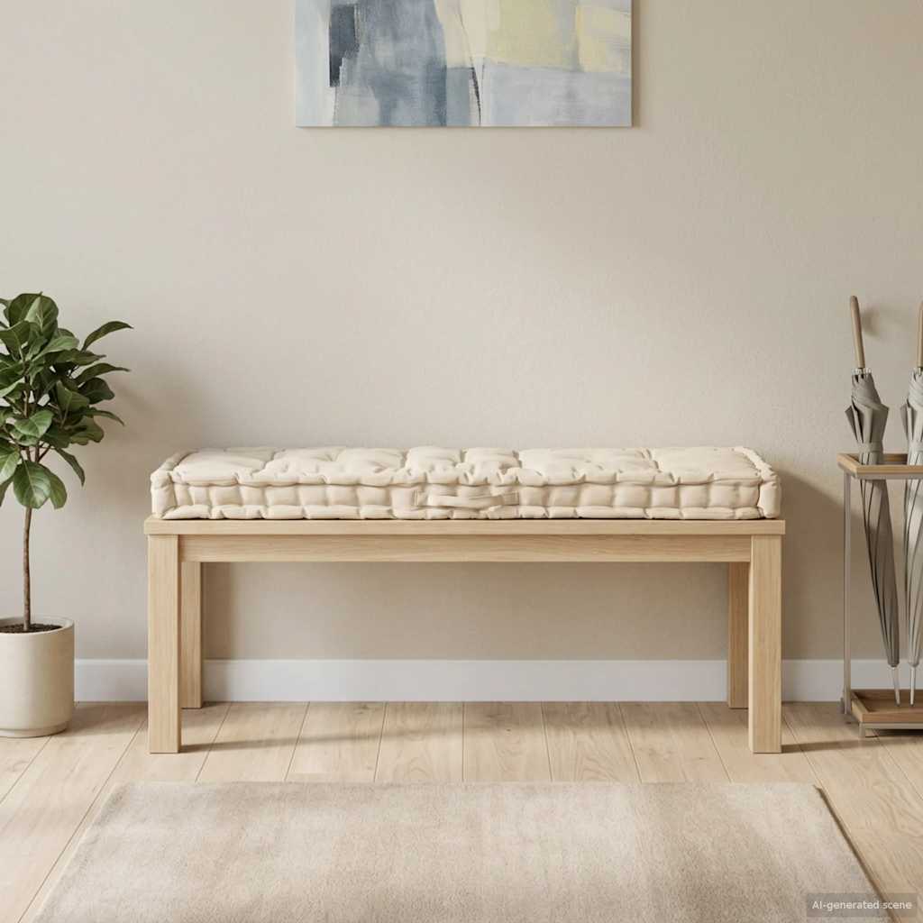 vidaXL Μαξιλάρα Δαπέδου / Παλέτας Μπεζ 120 x 40 x 7 εκ. Βαμβακερή