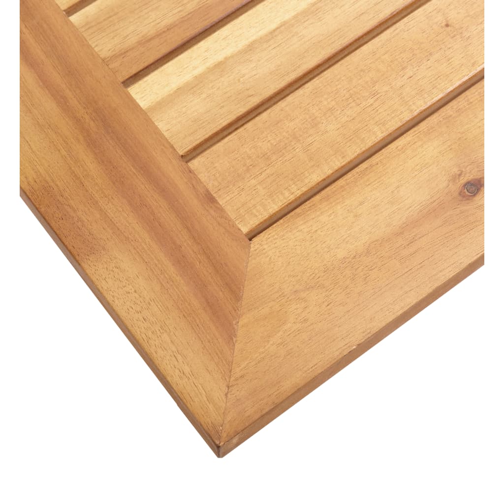 vidaXL Τραπεζάκι Κήπου 45x45x38 εκ. Μασίφ Ξύλο Ακακίας / Ανοξ. Ατσάλι