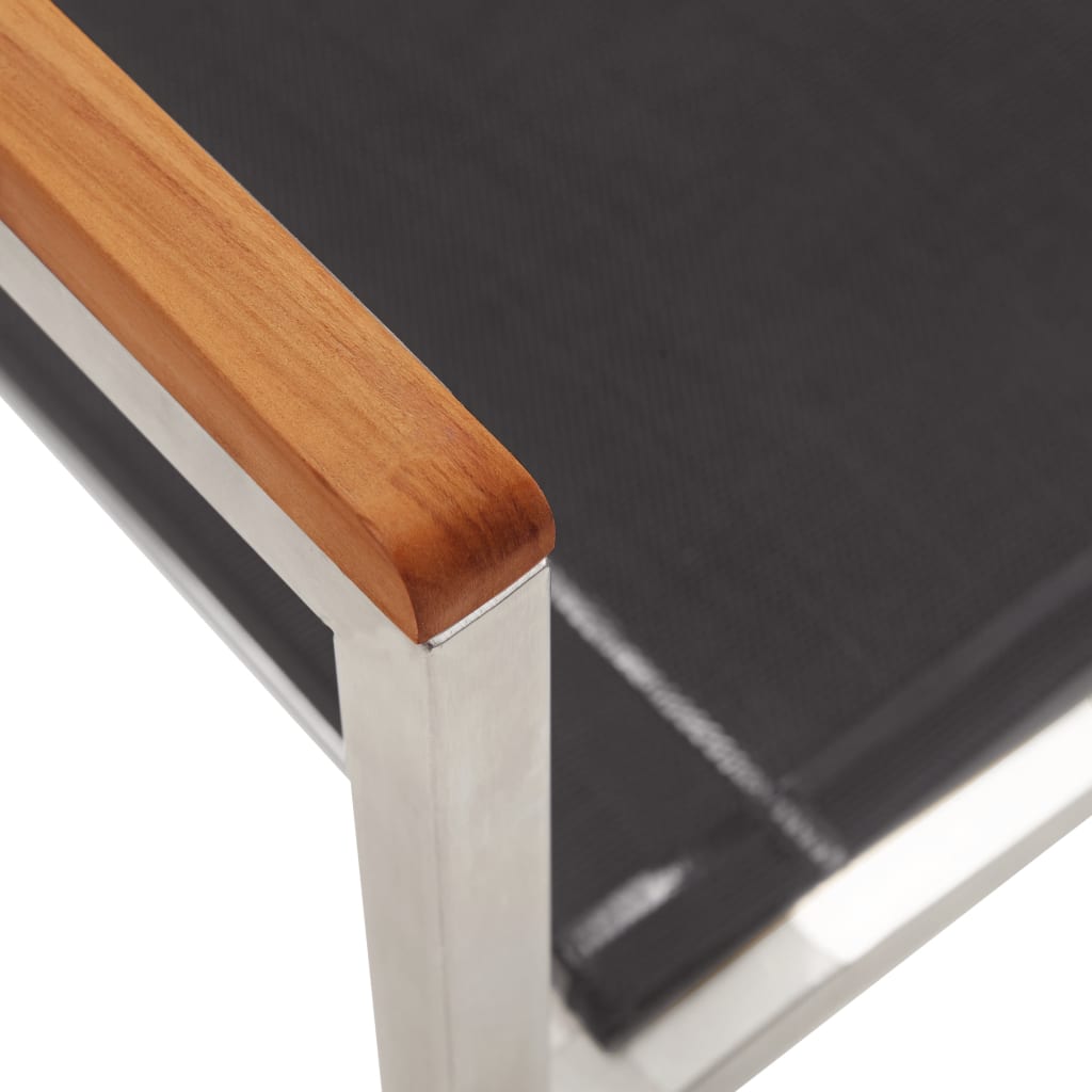 vidaXL Καρέκλες Κήπου 2 τεμ. Γκρι από Ανοξείδωτο Ατσάλι / Textilene