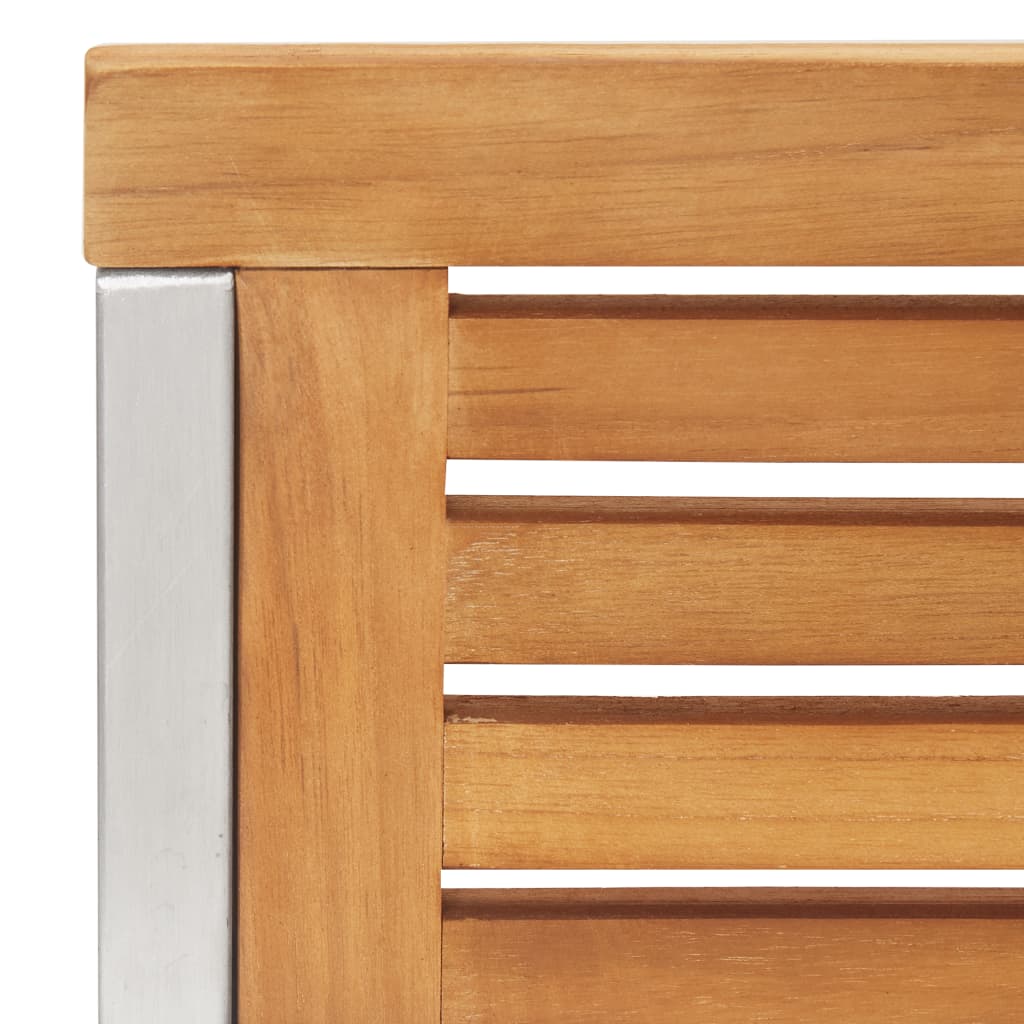 vidaXL Καρέκλες Κήπου 2 τεμ. από Μασίφ Ξύλο Teak/Ανοξείδωτο Ατσάλι