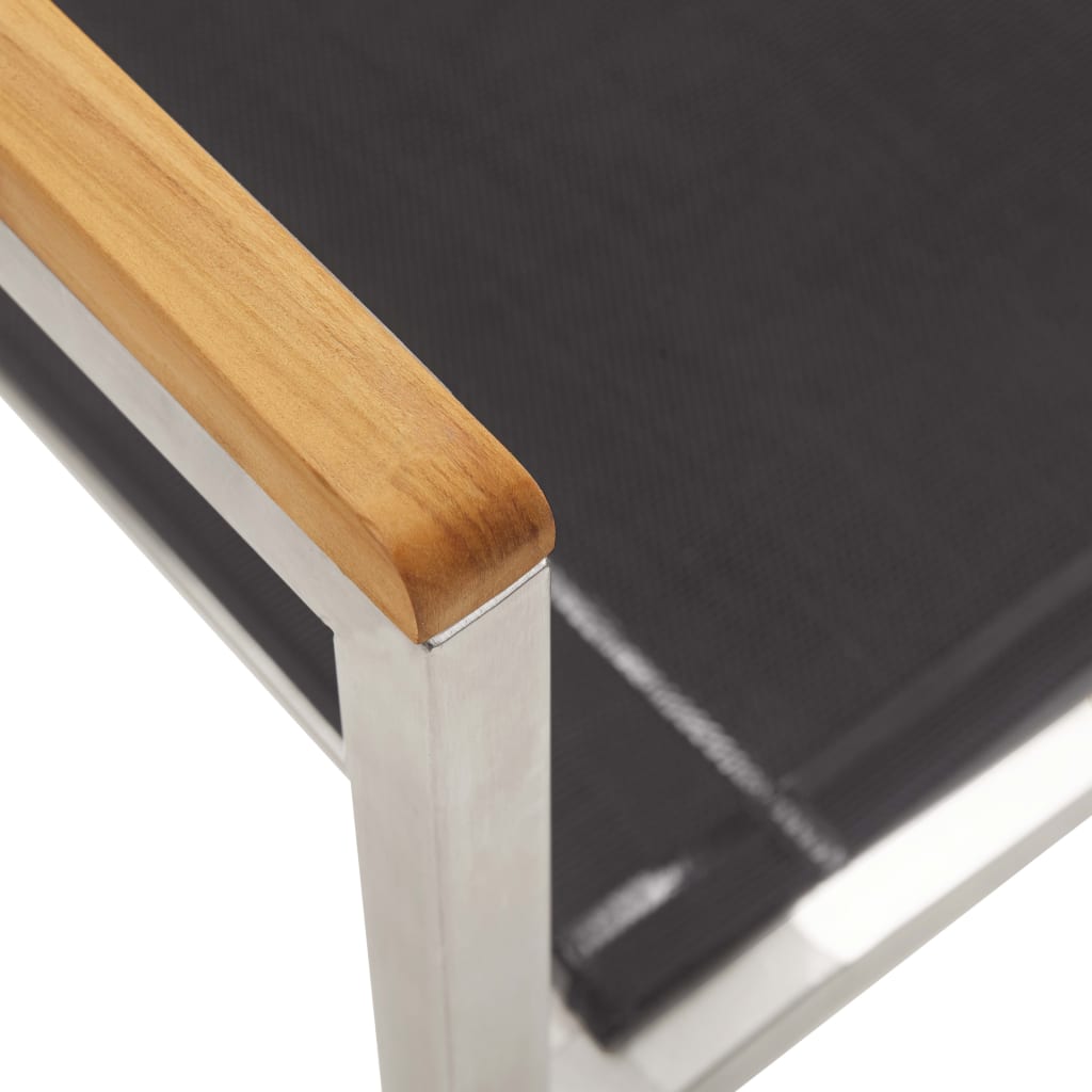 vidaXL Καρέκλες Κήπου 4 τεμ. Γκρι από Ανοξείδωτο Ατσάλι / Textilene