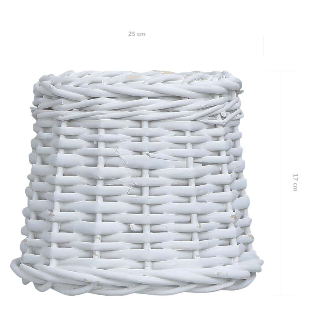 vidaXL Καπέλο Φωτιστικού Λευκό 25 x 17 εκ. από Wicker