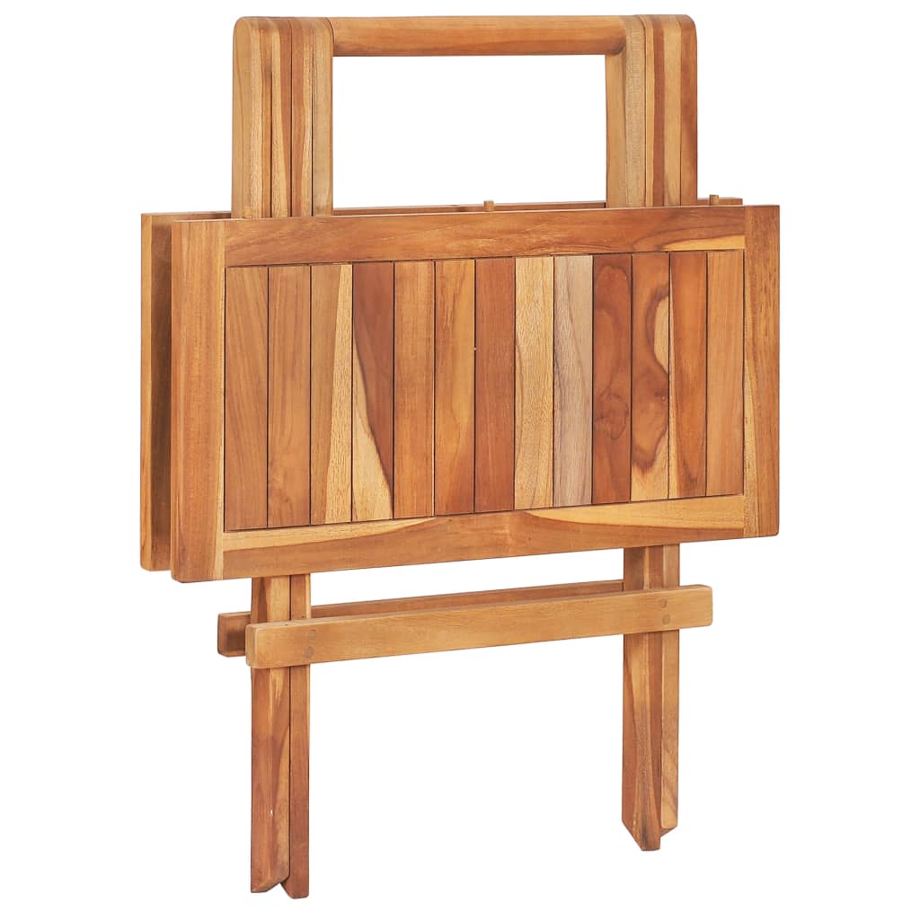 vidaXL Τραπέζι Bistro Πτυσσόμενο 60 x 60 x 65 εκ. από Μασίφ Ξύλο Teak