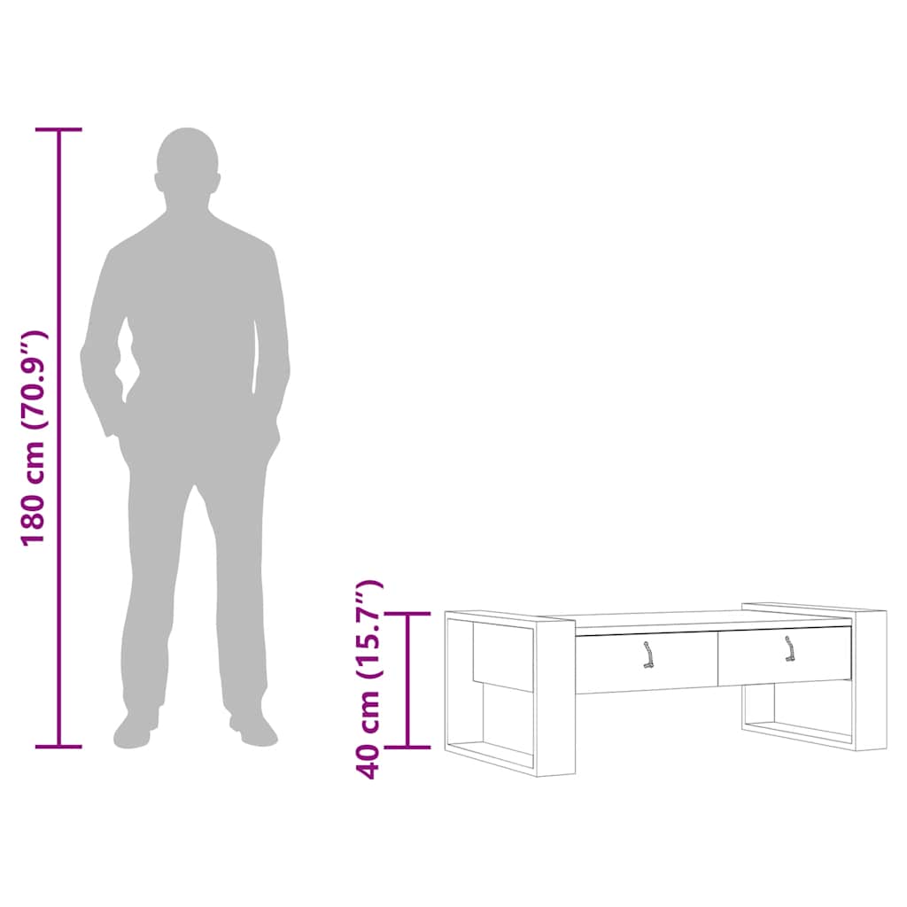 vidaXLΤραπεζάκι Σαλονιού 110 x 60 x 40 εκ. από Μασίφ Ξύλο Teak
