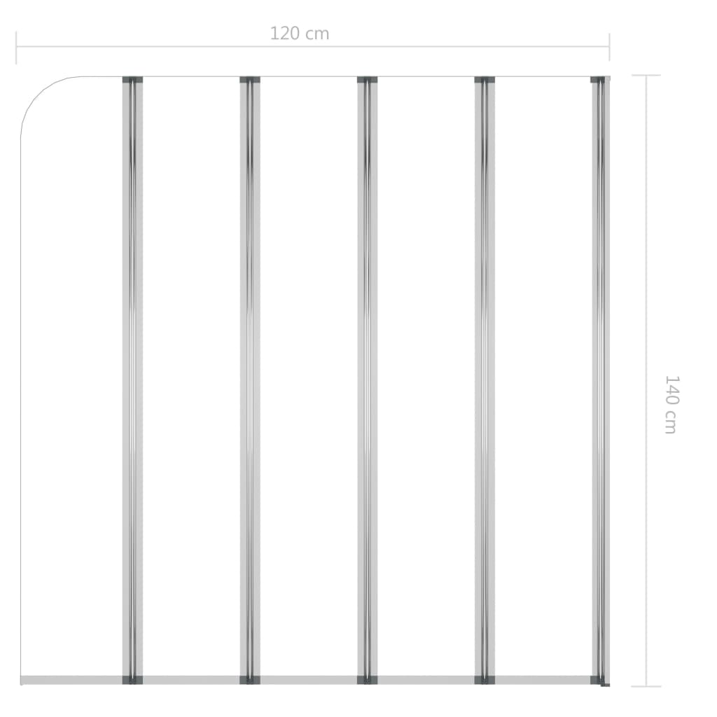 vidaXL Καμπίνα Μπανιέρας Διαφανής 120 x 140 εκ. από Ψημένο Γυαλί