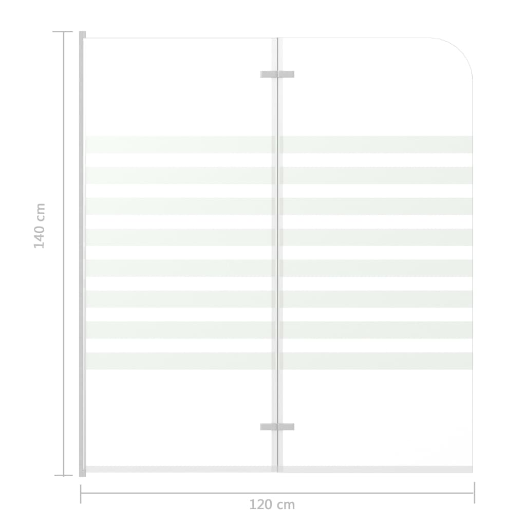 vidaXL Καμπίνα Μπανιέρας 120 x 140 εκ. από Ψημένο Γυαλί Ριγέ