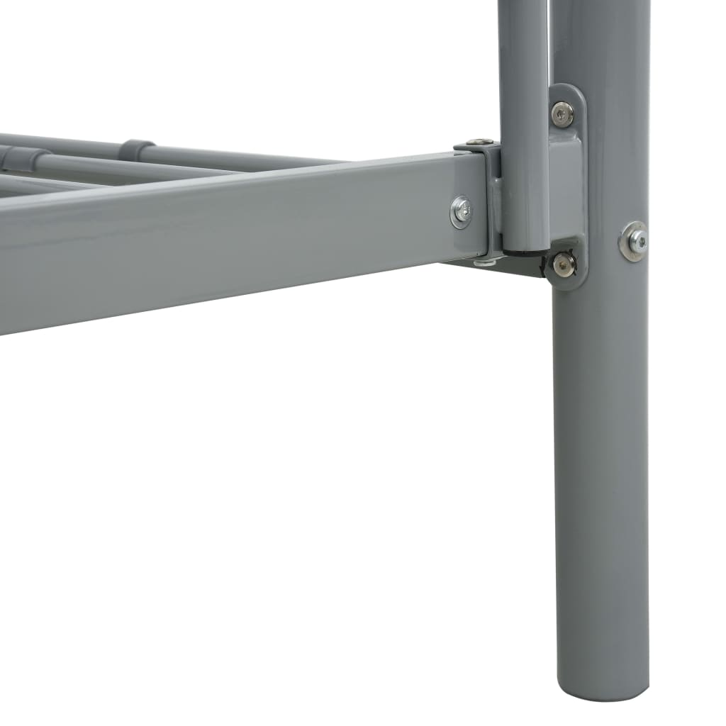 vidaXL Πλαίσιο Κουκέτας Γκρι 140x200 εκ. / 90x200 εκ. Μεταλλικό