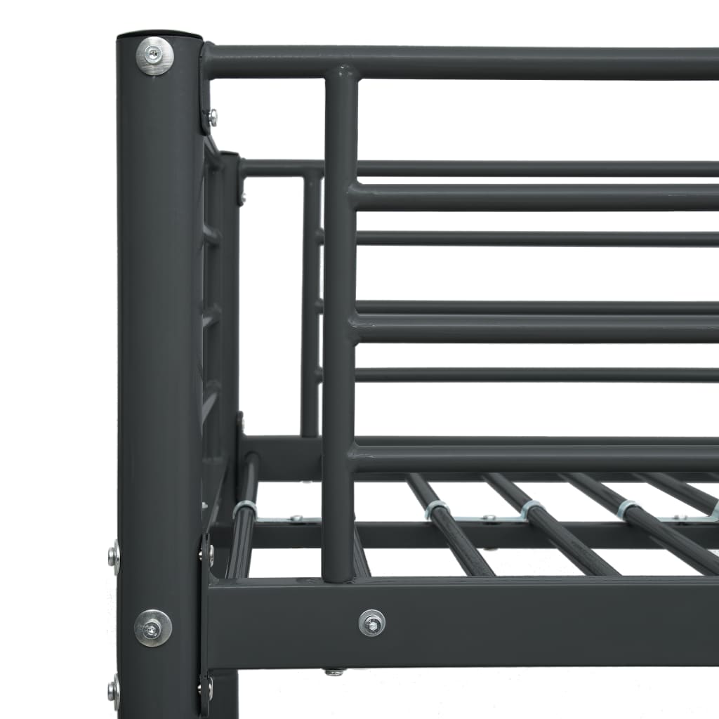 vidaXL Πλαίσιο Κουκέτας Μαύρο 140x200 εκ. / 90x200 εκ. Μεταλλικό