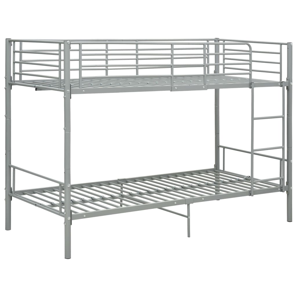 vidaXL Κουκέτα Γκρι 90 x 200 εκ. Μεταλλική