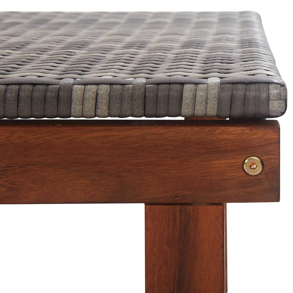 vidaXL Ξαπλώστρα Γκρι από Συνθετικό Ρατάν και Μασίφ Ξύλο Ακακίας