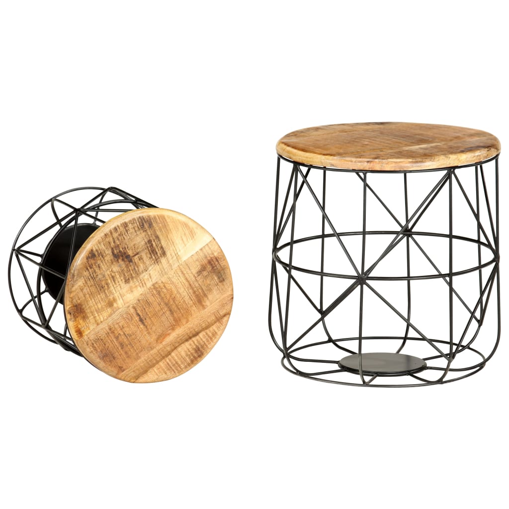 vidaXL Τραπεζάκια Σαλονιού 2 τεμ. από Μασίφ Ξύλο Μάνγκο