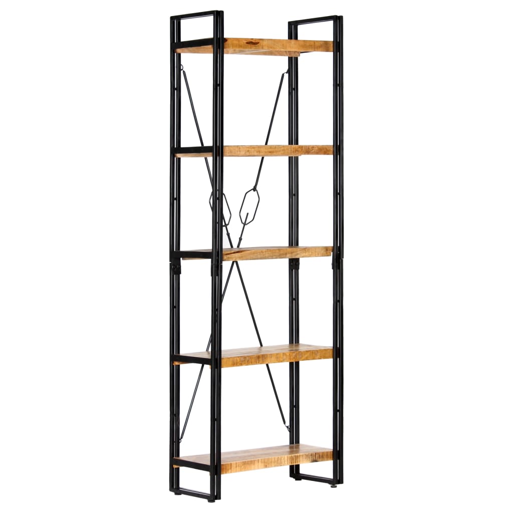 vidaXL Βιβλιοθήκη με 5 Επίπεδα 60 x 30 x 180 εκ. Μασίφ Ξύλο Μάνγκο