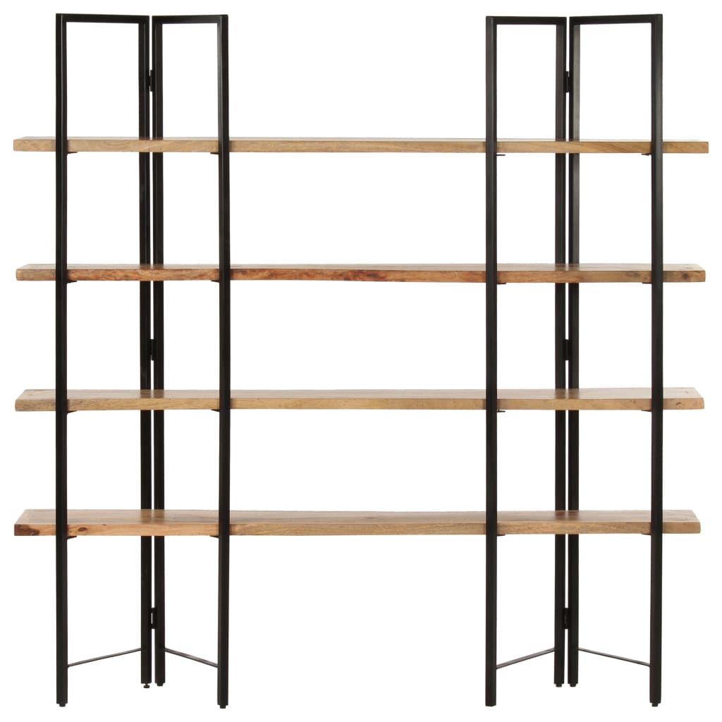 vidaXL Βιβλιοθήκη με 4 Επίπεδα 160 x 35 x 160 εκ. Μασίφ Ξύλο Μάνγκο