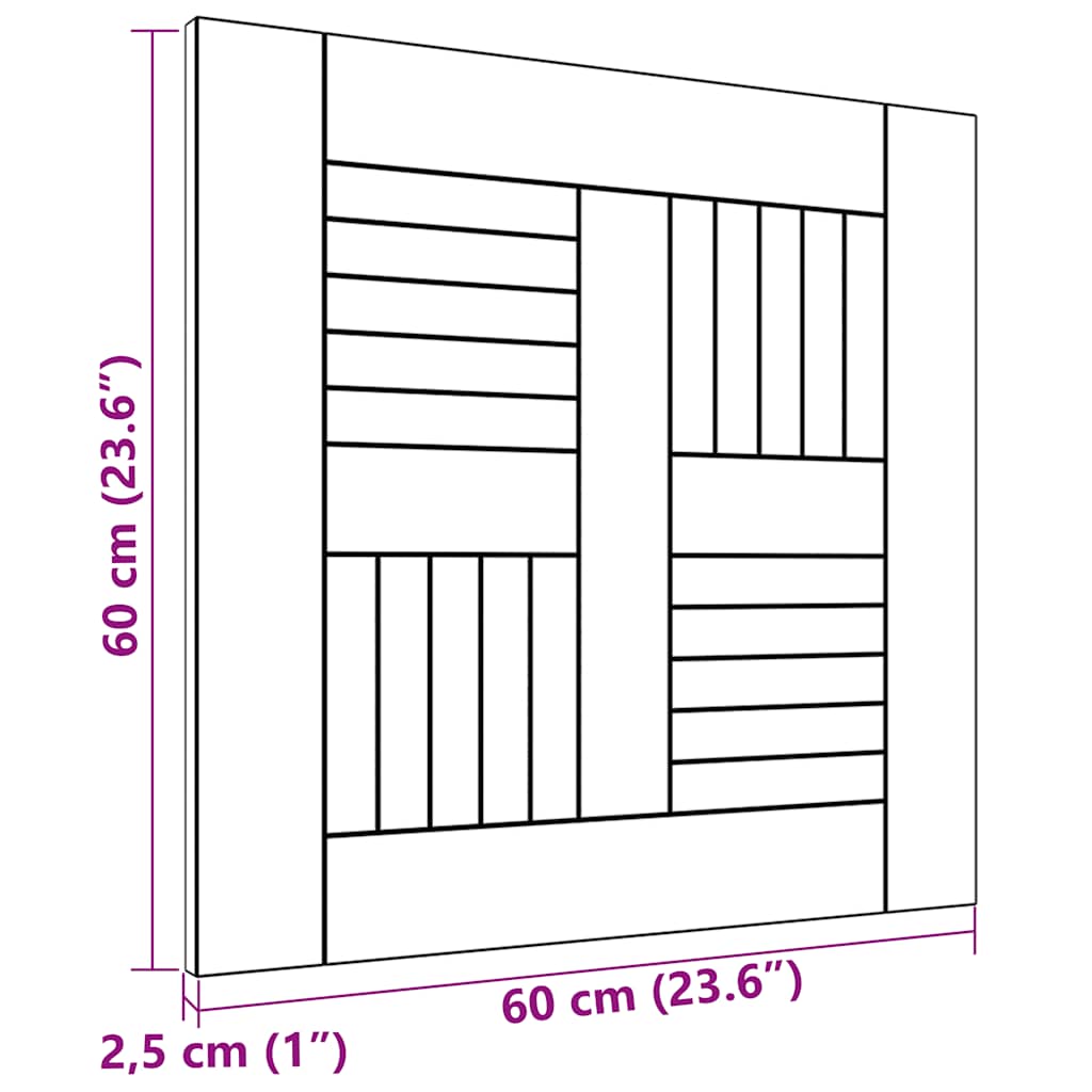 vidaXL Επιφάνεια Τραπεζιού 60 x 60 x 2,5 εκ. Μασίφ Ξύλο Teak