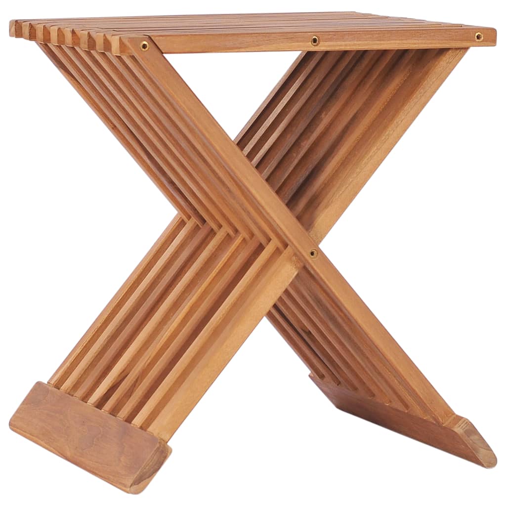 vidaXL Σκαμπό Πτυσσόμενο 40 x 32 x 45 εκ. από Μασίφ Ξύλο Teak