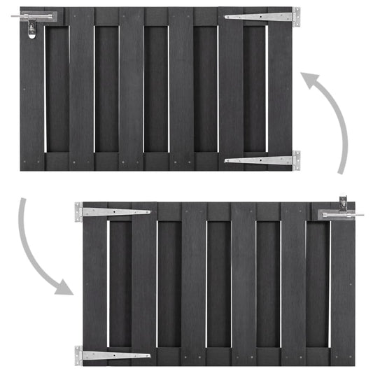 vidaXL Πόρτα Φράχτη Γκρι 100 x 60 εκ. από WPC