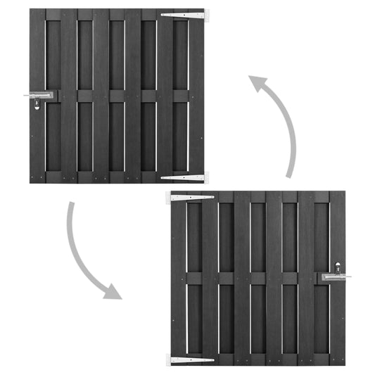 vidaXL Πόρτα Φράχτη Γκρι 100 x 100 εκ. από WPC