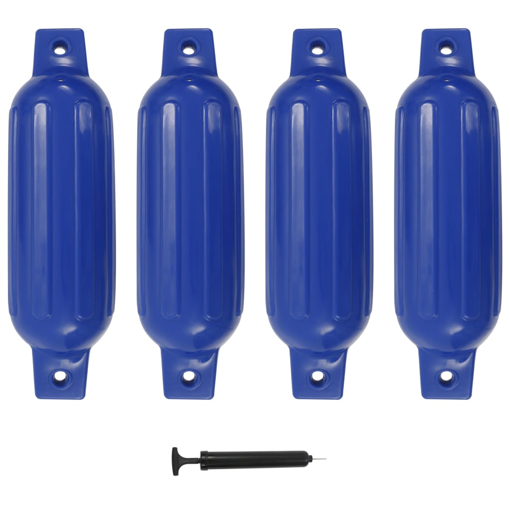 vidaXL Προφυλακτήρες Σκάφους 4 τεμ. Μπλε 41 x 11,5 εκ. από PVC