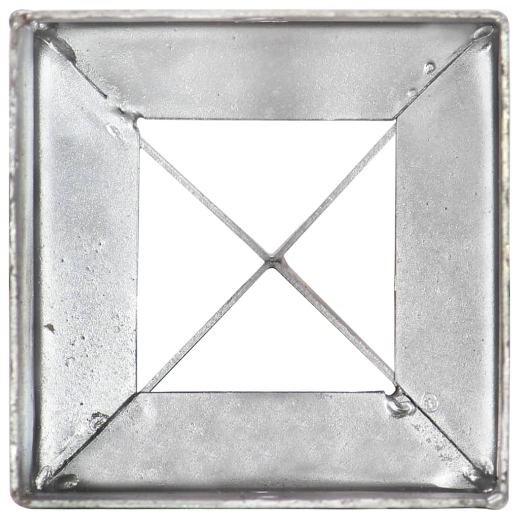 vidaXL Στηρίγματα Εδάφους 2 τεμ. Ασημί 10x10x76 εκ. Γαλβανισμ. Ατσάλι