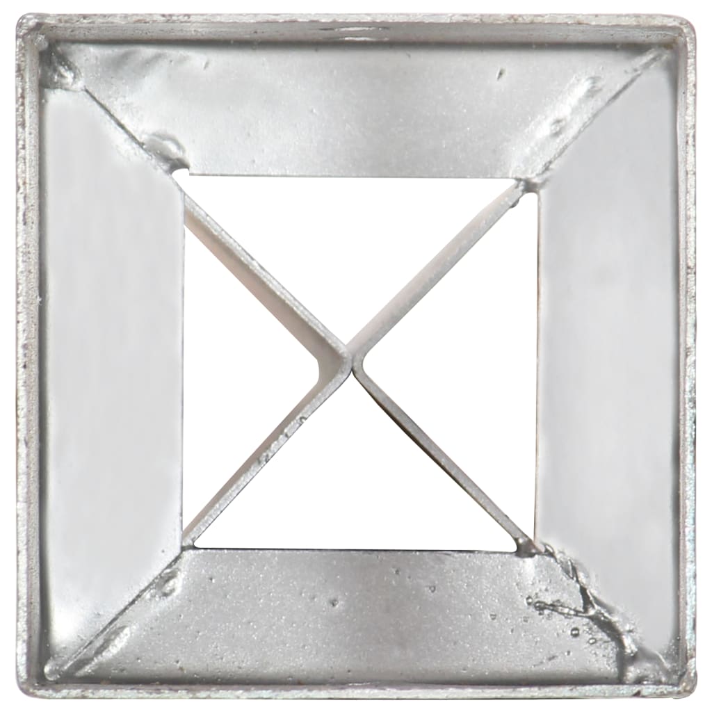 vidaXL Στηρίγματα Εδάφους 2 τεμ. Ασημί 12x12x89 εκ. Γαλβανισμ. Ατσάλι