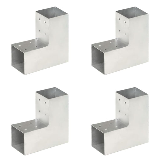 vidaXL Σύνδεσμοι Στύλου Σχήμα L 4 τεμ. 81x81 χιλ. Γαλβανισμένο Μέταλλο
