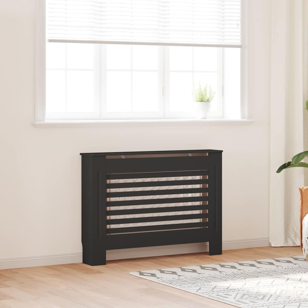 vidaXL Κάλυμμα Καλοριφέρ Μαύρο 112 x 19 x 81,5 εκ. από MDF