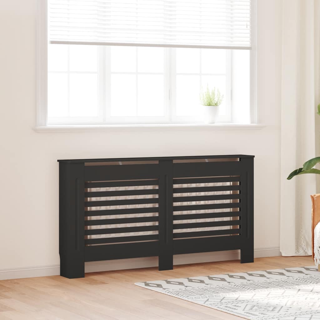 vidaXL Κάλυμμα Καλοριφέρ Μαύρο 152 x 19 x 81,5 εκ. από MDF