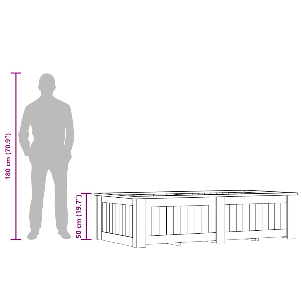 vidaXL Υπερυψωμένη Γλάστρα 196 x 100 x 50 εκ. Εμποτισμένο Ξύλο Πεύκου