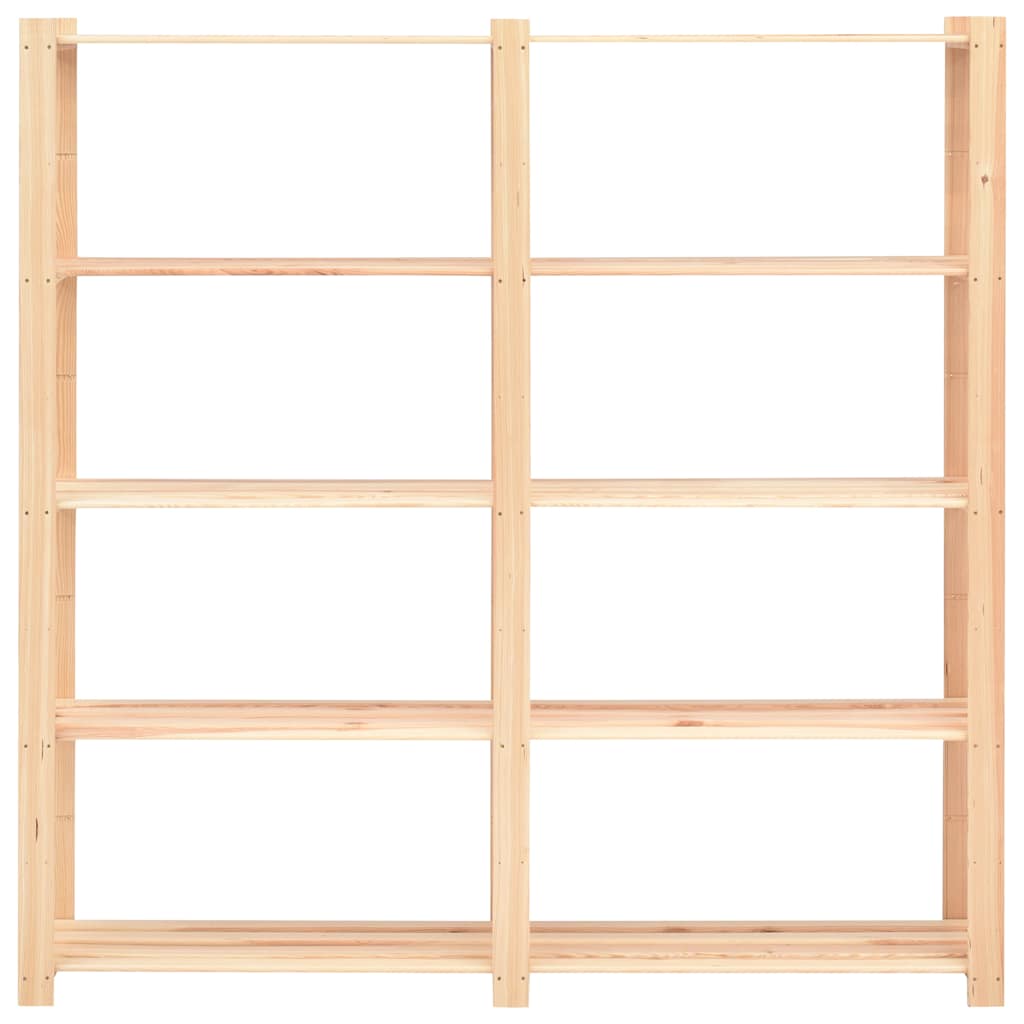 vidaXL Ραφιέρες 5 Επιπέδων 2 τεμ 500 κ 170x38x170 εκ Μασίφ Ξύλο Πεύκου