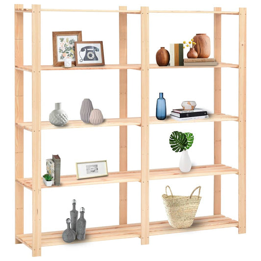 vidaXL Ραφιέρες 5 Επιπέδων 3 τεμ 500 κ 170x38x170 εκ Μασίφ Ξύλο Πεύκου