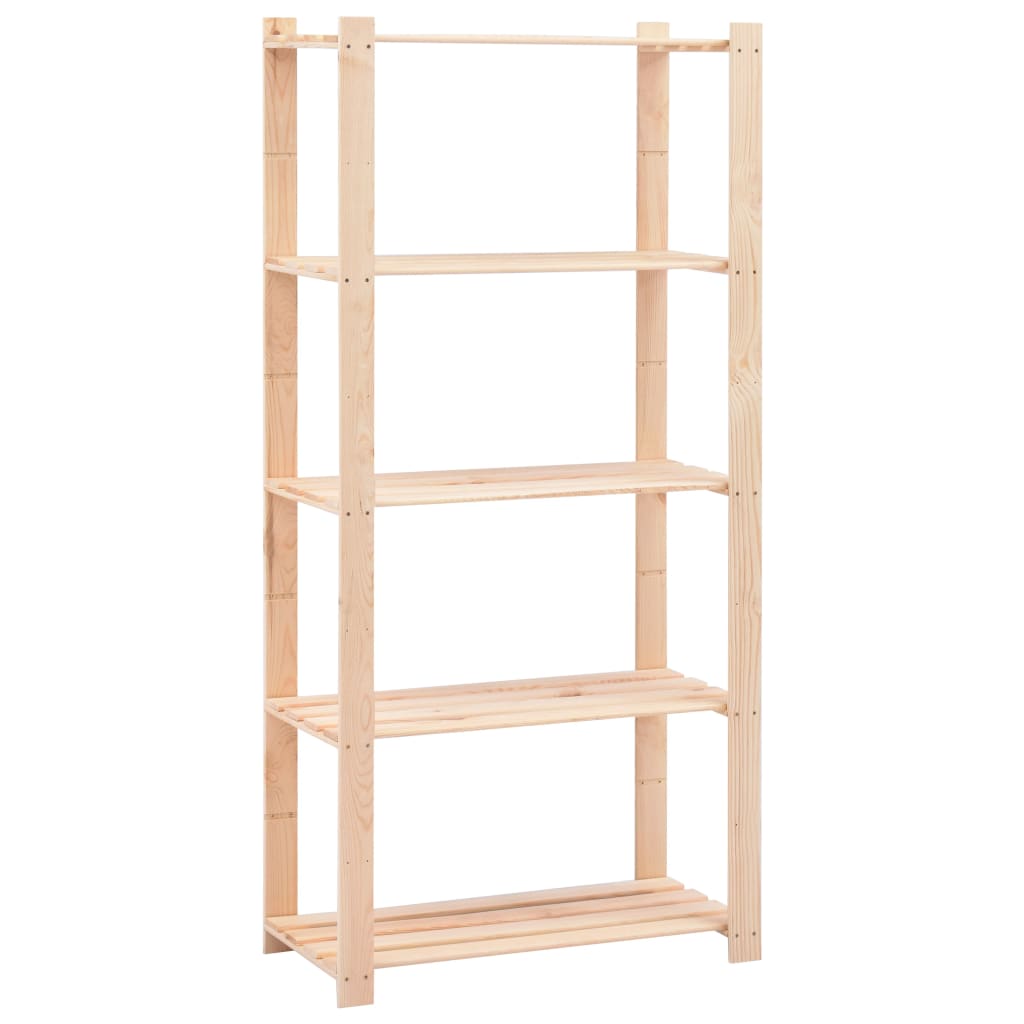 vidaXL Ραφιέρες 5 Επιπέδων 2 τεμ 250 κ 80x38x170 εκ Μασίφ Ξύλο Πεύκου