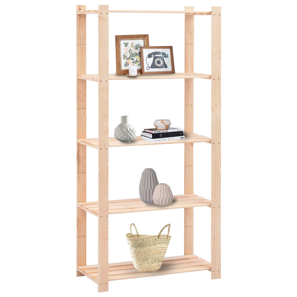 vidaXL Ραφιέρες 5 Επιπέδων 3 τεμ 250 κ 80x38x170 εκ Μασίφ Ξύλο Πεύκου