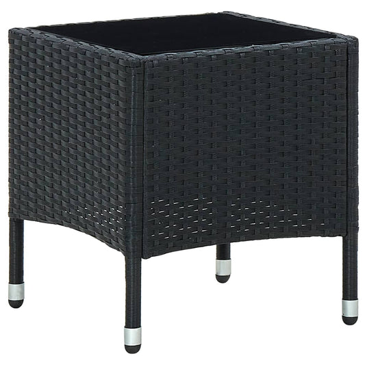 vidaXL Τραπέζι Κήπου Μαύρο 40 x 40 x 45 εκ. από Συνθετικό Ρατάν