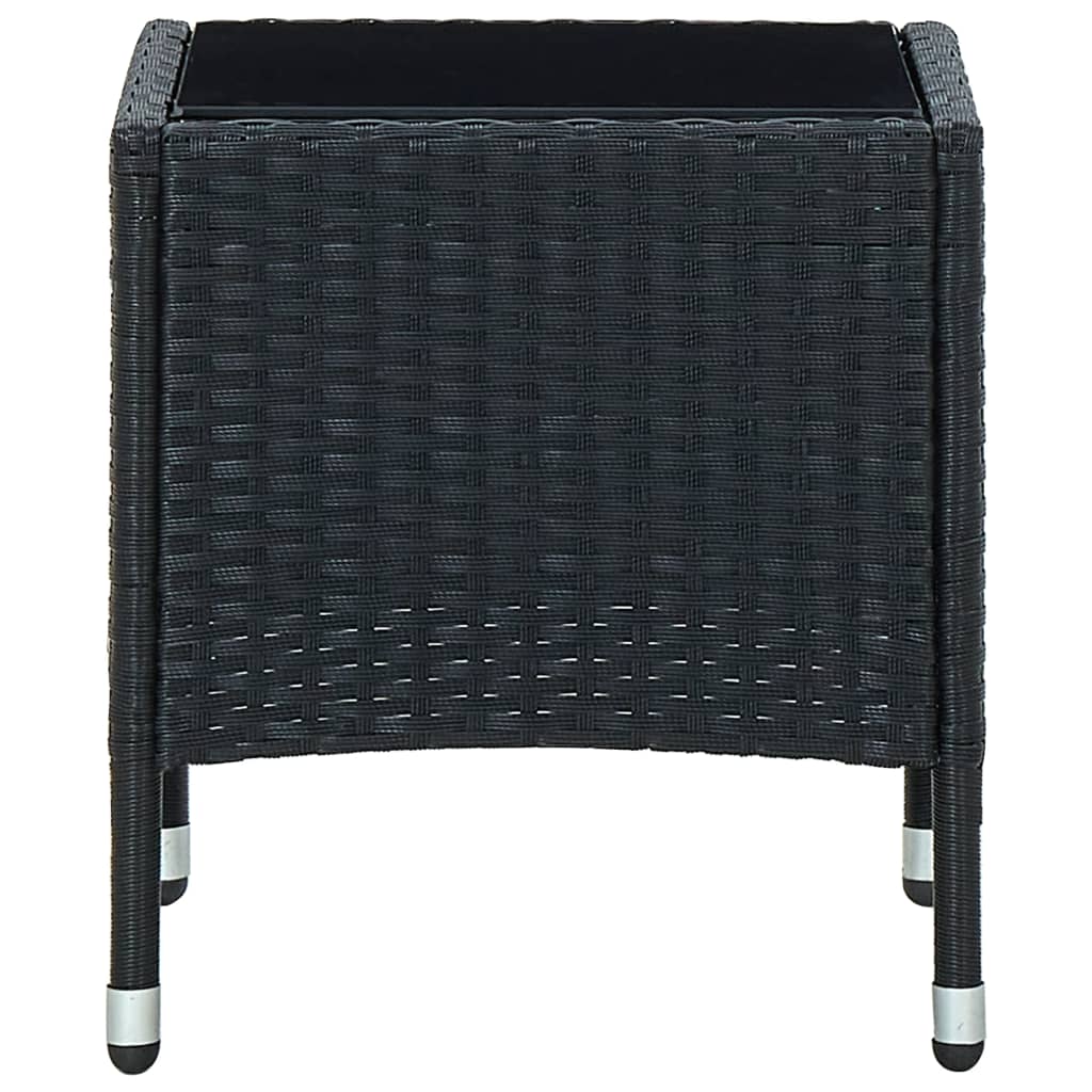 vidaXL Τραπέζι Κήπου Μαύρο 40 x 40 x 45 εκ. από Συνθετικό Ρατάν