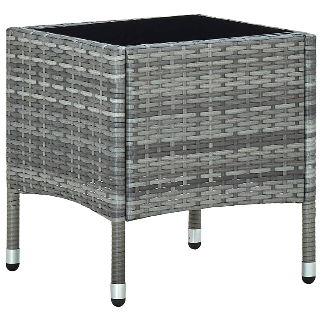 vidaXL Τραπέζι Κήπου Γκρι 40 x 40 x 45 εκ. από Συνθετικό Ρατάν