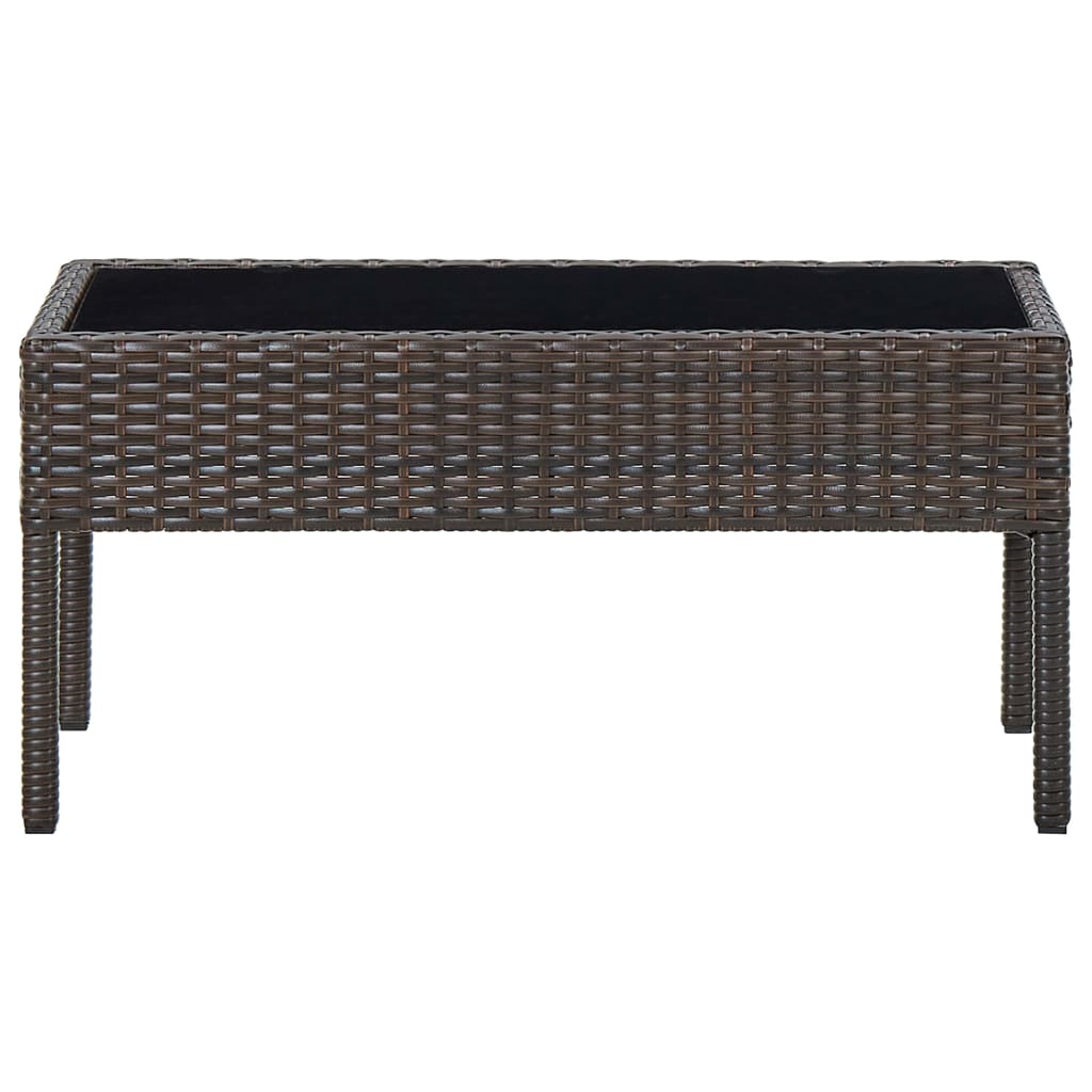vidaXL Τραπέζι Κήπου Καφέ 75 x 40 x 37 εκ. από Συνθετικό Ρατάν
