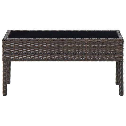 vidaXL Τραπέζι Κήπου Καφέ 75 x 40 x 37 εκ. από Συνθετικό Ρατάν