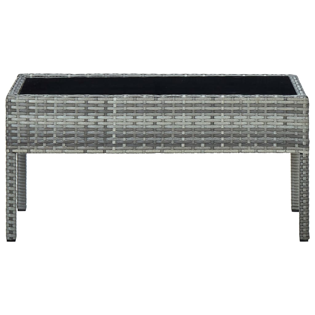 vidaXL Τραπέζι Κήπου Γκρι 75 x 40 x 37 εκ. από Συνθετικό Ρατάν