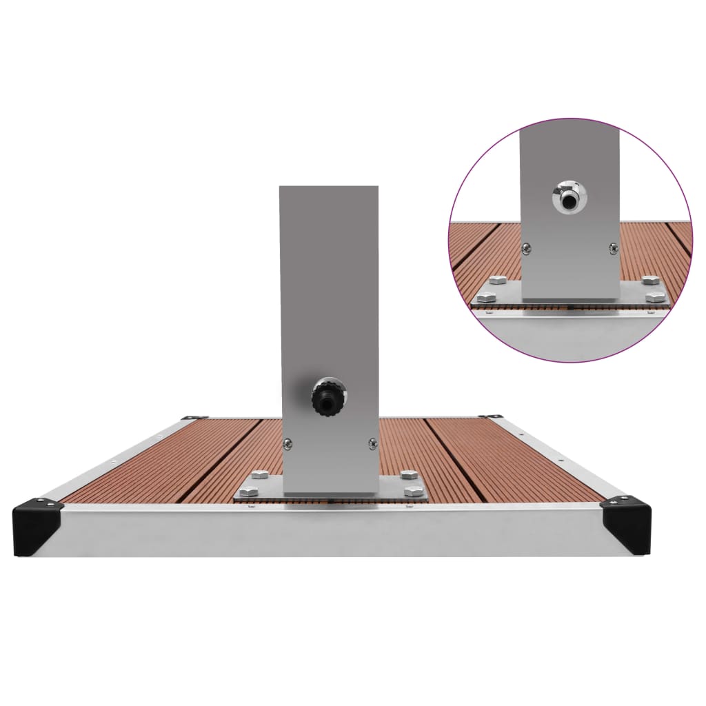 vidaXL Ντουζιέρα με Βάση Εξωτερικού Χώρου από WPC / Ανοξείδωτο Ατσάλι