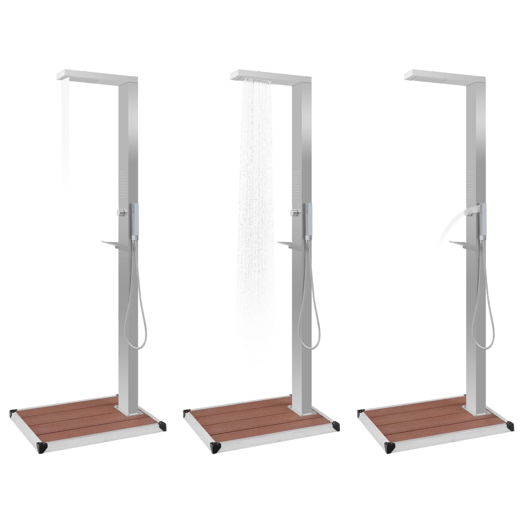 vidaXL Ντουζιέρα με Βάση Εξωτερικού Χώρου από WPC / Ανοξείδωτο Ατσάλι