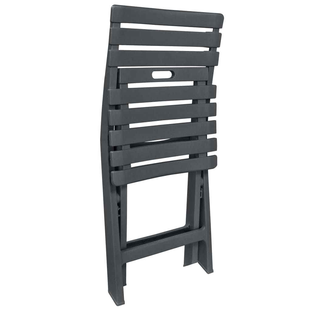 vidaXL Σετ Επίπλων Bistro Πτυσσόμενο 3 Τεμαχίων Ανθρακί Πλαστικό