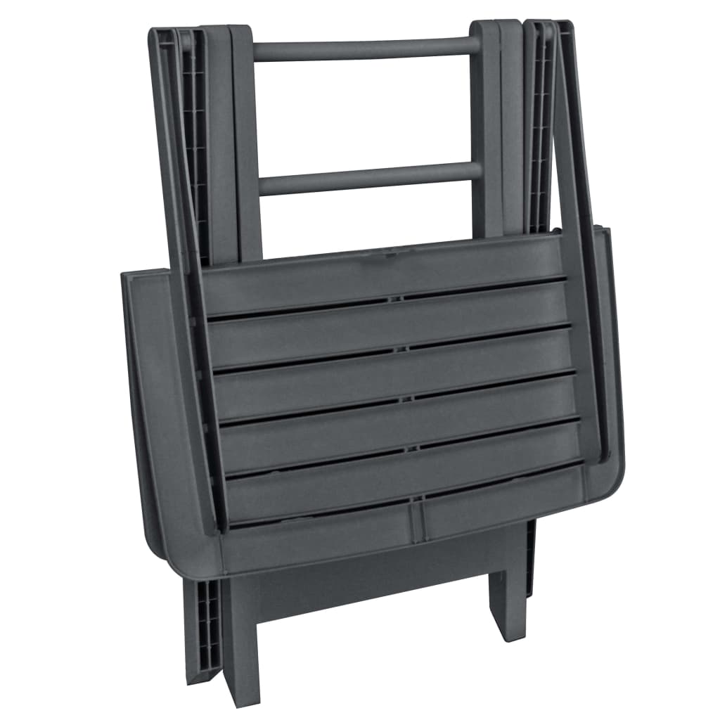 vidaXL Σετ Επίπλων Bistro Πτυσσόμενο 3 Τεμαχίων Ανθρακί Πλαστικό