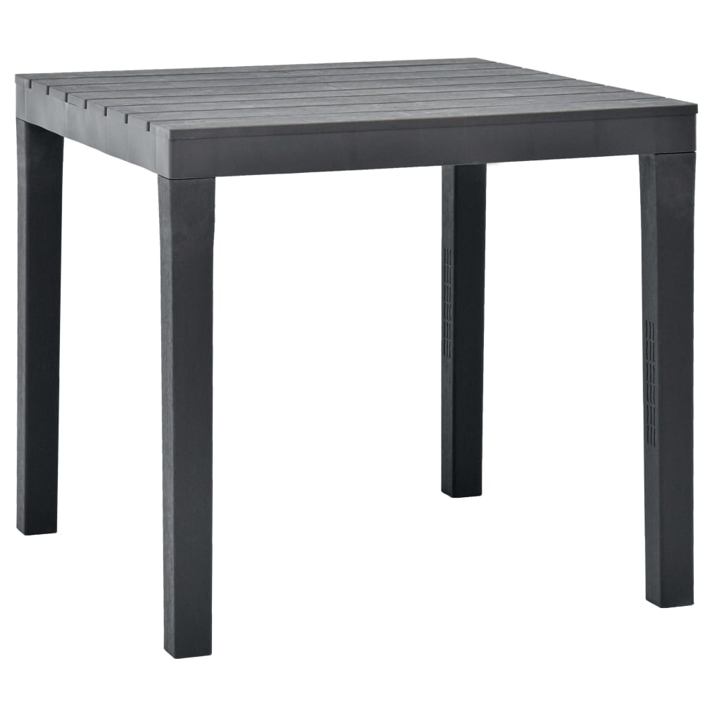 vidaXL Τραπέζι Κήπου Ανθρακί 78 x 78 x 72 εκ. Πλαστικό
