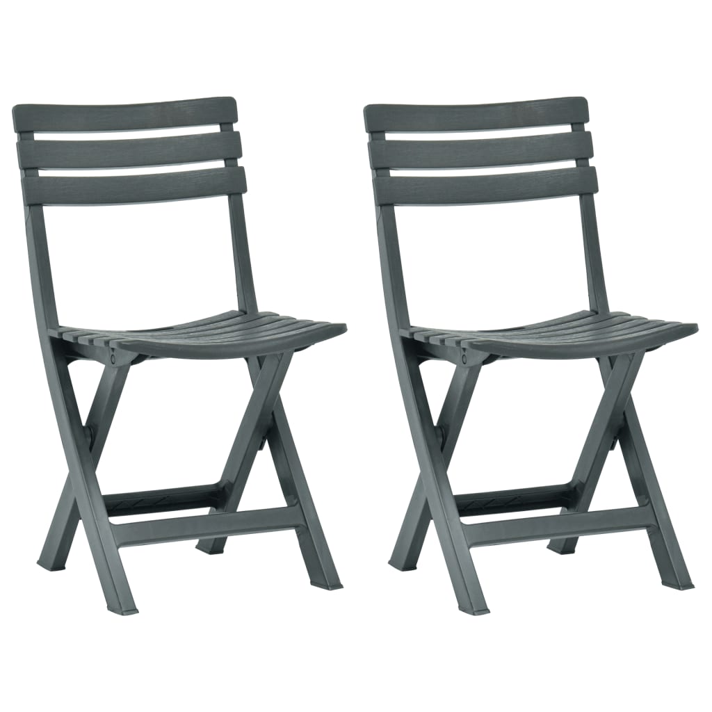 vidaXL Καρέκλες Κήπου Πτυσσόμενες 2 τεμ. Πράσινες Πλαστικές